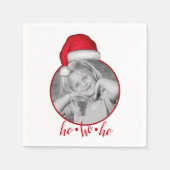 可愛いお洒落休日のクリスマスフォトファミリー スタンダードカクテルナプキン (正面)