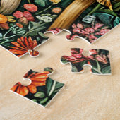 可愛いお洒落動物が登場する森の風景 ジグソーパズル (側面)