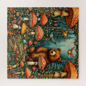 可愛いお洒落動物が登場する森の風景 ジグソーパズル (横)