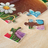 可愛いお洒落動物が登場する森の風景 ジグソーパズル (側面)