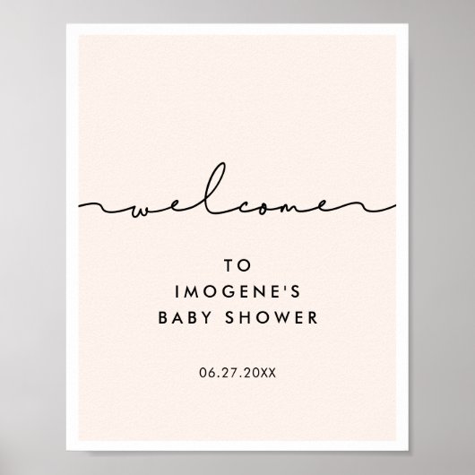 可愛いお洒落台本ベビーシャワーへようこそ ポスター (正面)