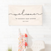 可愛いお洒落台本ベビーシャワーへようこそ 横断幕 (インサイチュ)