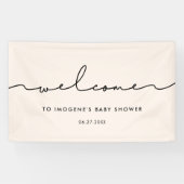 可愛いお洒落台本ベビーシャワーへようこそ 横断幕 (横)