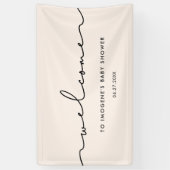 可愛いお洒落台本ベビーシャワーへようこそ 横断幕 (縦)