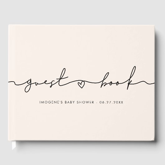可愛いお洒落台本ベビーシャワー ゲストブック (正面)