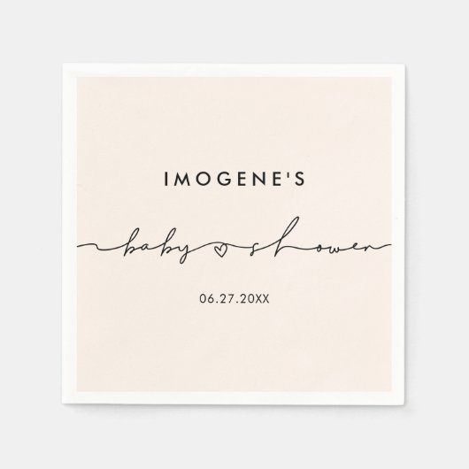 可愛いお洒落台本ベビーシャワー スタンダードカクテルナプキン (正面)