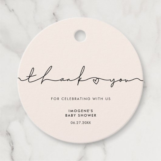 可愛いお洒落台本ベビーシャワー フェイバータグ (正面)