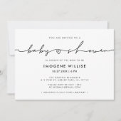 可愛いお洒落台本ベビーシャワー 招待状 (正面)