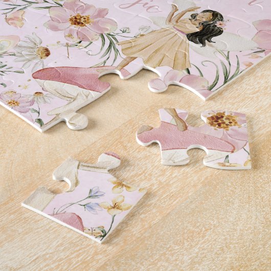 可愛いお洒落妖精の山花園牧草地 ジグソーパズル (側面)