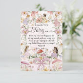 可愛いお洒落妖精誕生日ワイルドフラワーガーデン サンキューカード (スタンド正面)