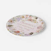 可愛いお洒落妖精誕生日山花草原 ペーパープレート (アングル)