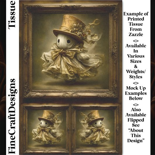 可愛いお洒落幽霊ヴィンテージフレームDU3Lデコページ 薄葉紙