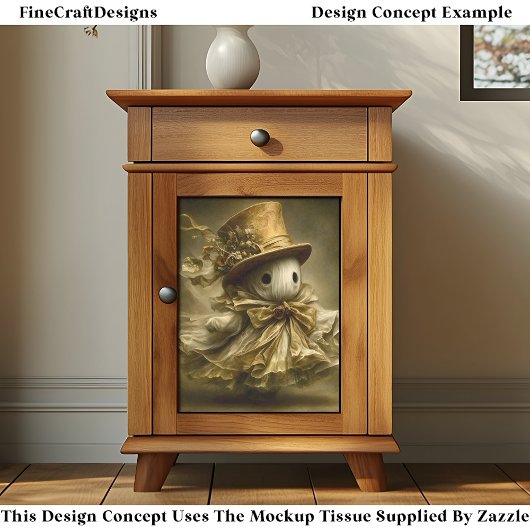 可愛いお洒落幽霊ヴィンテージフレームDU3Rデコページ 薄葉紙