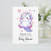 可愛いお洒落恐竜の赤ちゃんシャワー サンキューカード (スタンド正面)