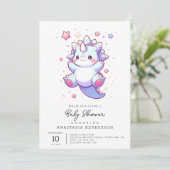 可愛いお洒落恐竜の赤ちゃんシャワー 招待状 (スタンド正面)