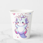 可愛いお洒落恐竜の赤ちゃんシャワー 紙コップ (正面)