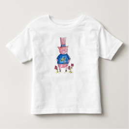 可愛いお洒落愛国豚 トドラーTシャツ
