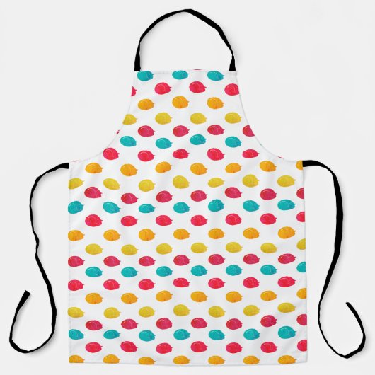 可愛いお洒落猫カラフル水彩柄 エプロン (正面)