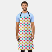 可愛いお洒落猫カラフル水彩柄 エプロン (着用した状態)