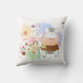 可愛いお洒落猫園芸花サマー クッション (裏面)