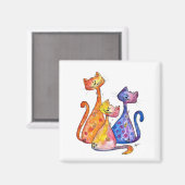 可愛いお洒落猫3 マグネット (正面/裏面)