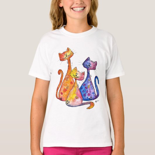 可愛いお洒落猫3 Tシャツ (正面)