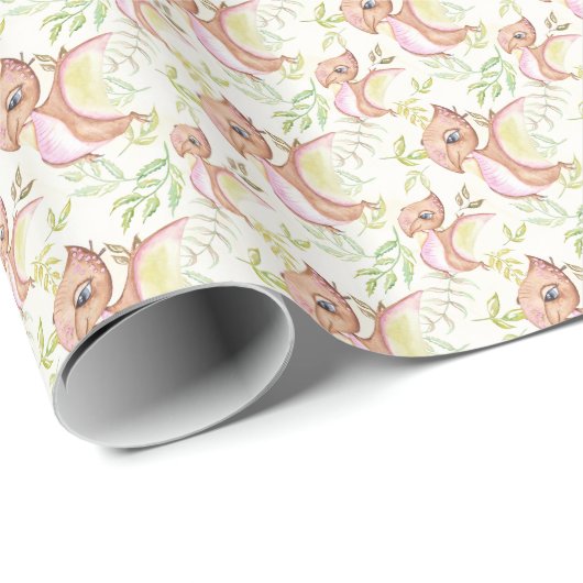 *~*可愛いお洒落甘飛んでいる龍恐竜 ラッピングペーパー (ロールコーナー)