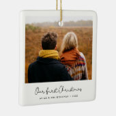 可愛いお洒落私たちの初めてのクリスマス写真 セラミックオーナメント (右)