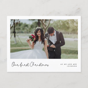 可愛いお洒落私たちの初めてのクリスマス写真 ポストカード