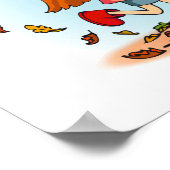 可愛いお洒落秋ガールキッズデコールアート ポスター (角)