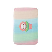 可愛いお洒落花ポット バスマット (正面縦)