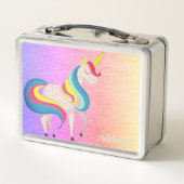 可愛いお洒落虹の一角獣 メタルランチボックス (裏面)