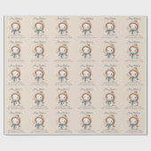 可愛いお洒落雪だるま名目出度々クリスマス ラッピングペーパー (フラット)