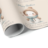 可愛いお洒落雪だるま名目出度々クリスマス ラッピングペーパー (ロールコーナー)