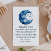 可愛いお洒落青い月の天の赤ちゃんシャワー サンキューカード