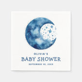 可愛いお洒落青い月の天の赤ちゃんシャワー スタンダードカクテルナプキン (正面)