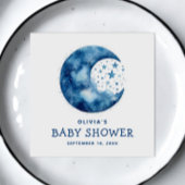 可愛いお洒落青い月の天の赤ちゃんシャワー スタンダードカクテルナプキン