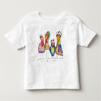 可愛いお洒落鳥カラフルTシャツ4枚 トドラーTシャツ