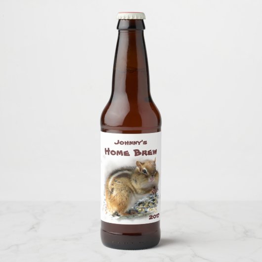 可愛いお祭りチムンク動物ビアラベル ビールラベル (正面)