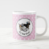 可愛いお茶パーティーダックスユンド犬（ブラック&タン） おもしろい ジャンボコーヒーマグカップ (右)