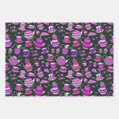 可愛いお茶パーティー柄ラッピング紙シート ラッピングペーパーシート (正面3)