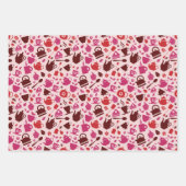 可愛いお茶パーティー柄ラッピング紙シート ラッピングペーパーシート (正面2)