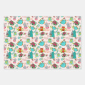 可愛いお茶パーティー柄ラッピング紙シート ラッピングペーパーシート (正面)