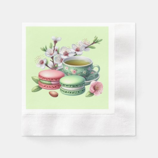 可愛いお茶パーティーCookie 縁ありカクテルナプキン (正面)