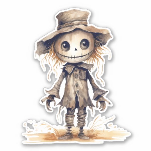 可愛いかかしハロウィンステッカー シール (正面)