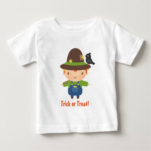 可愛いかかし少年キッズハロウィーン ベビーTシャツ (正面)
