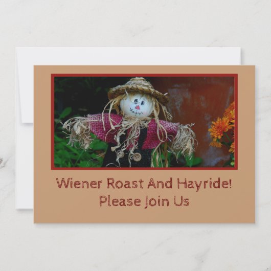 可愛いかかし、腕を伸ばし/どうぞ 招待状 (正面)