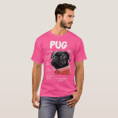 可愛いかわいいおもしろいブラックパグ犬のルールのギフトマン Tシャツ (正面フル)