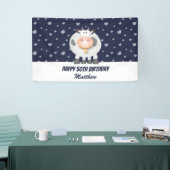 可愛いかわいいおもしろいマンガカウハッピーファイブ50誕生日 横断幕 (トレードショー)