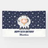 可愛いかわいいおもしろいマンガカウハッピーファイブ50誕生日 横断幕 (横)